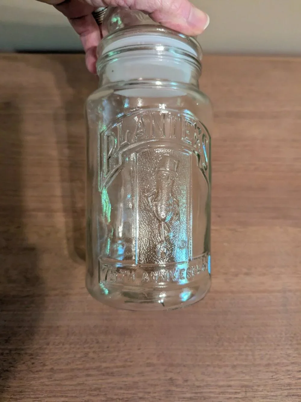 1981 Vintage 75th Anniversary Planter's Peanut Glass Jar